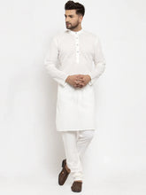 Men Cream Chikan Kurta with Churidar ( JOKP 561 Cream )-JOKP-561
